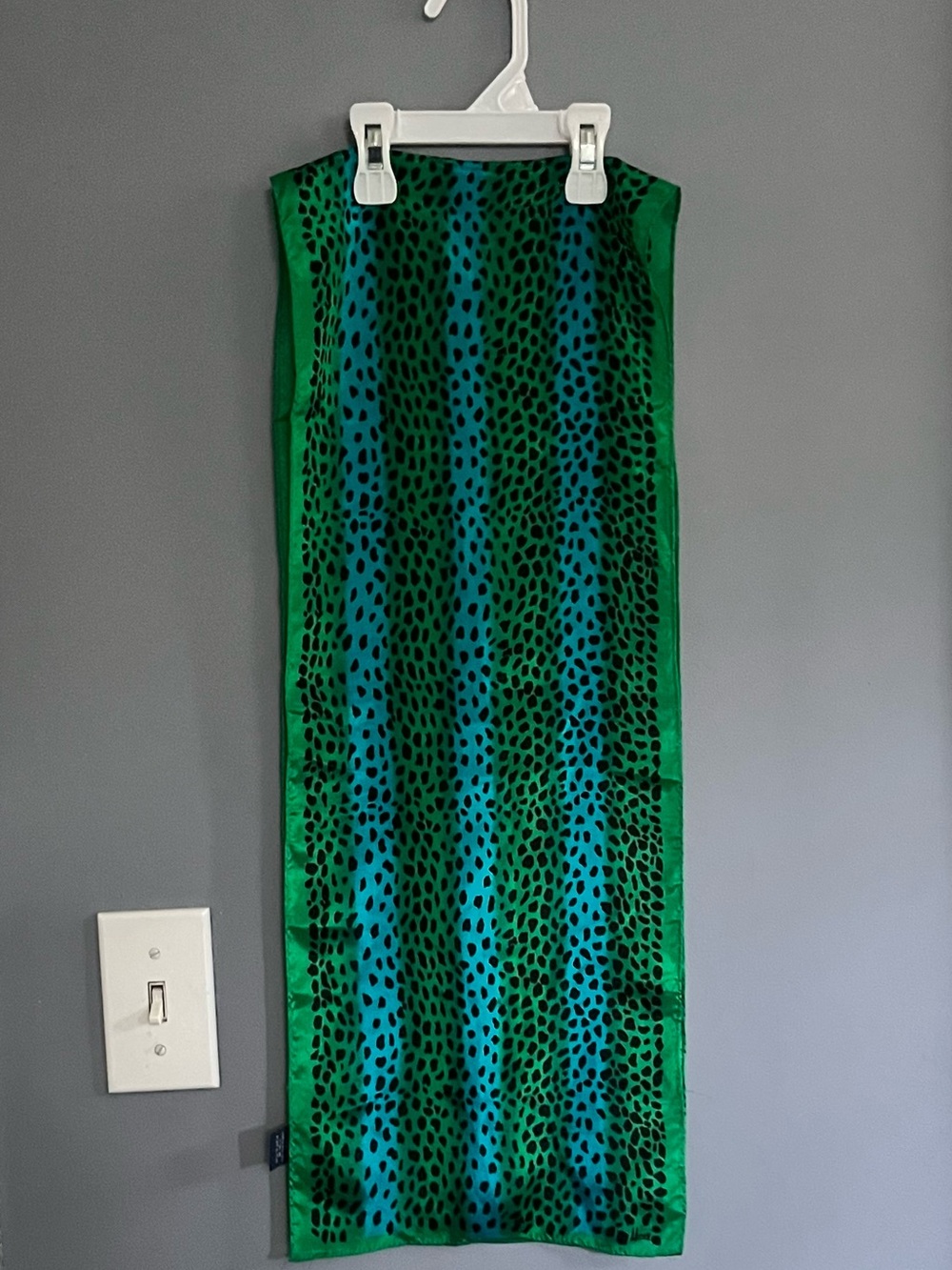 Vtg SILK Honey Animal Print Long Scarf